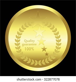 Vector illustration of 5 stars. Quality guarantee 100%.