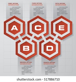 Vector illustration of 5 steps outline infographic elements.
