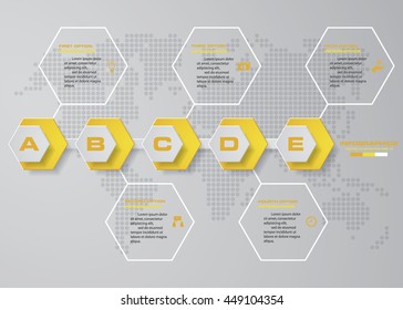 Vector illustration of 5 steps timeline business infographic. EPS10.