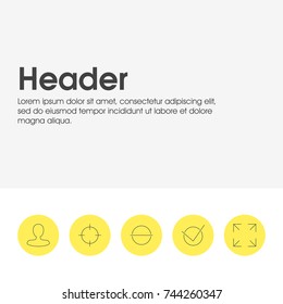 Vector Illustration Of 5 User Icons. Editable Pack Of Wide Monitor, Remove, Yes And Other Elements.