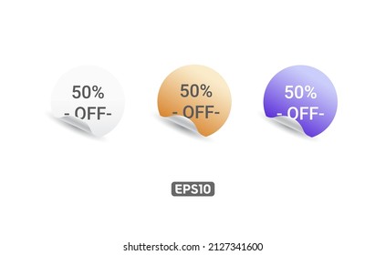 Vector illustration of 50% off reduction tag