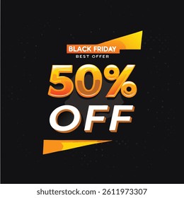 Vector Illustration 50 Percent Off Banner. Modern Red Web Label.