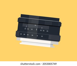 ilustración vectorial de lente fija de 50 mm en estilo minimalista