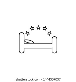 Vector illustration of 5-star hotel icon line. Beautiful travel element also can be used as bed icon element.