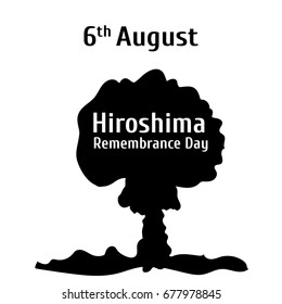Vector illustration for 6 August hiroshima remembrance day in flat style. Design template poster, banner, flyer,greeting, invitation cards.