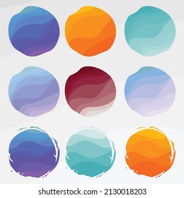 Ilustración vectorial de 6 conjuntos de colores abstractos elegantes