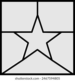 Vector illustration of 6 frames photo collage