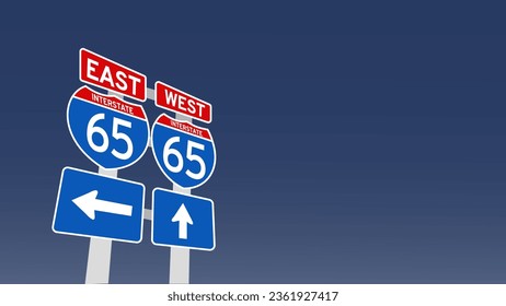 vector illustration of 65 kmh speed limit on Blue Street Traffic Signs
