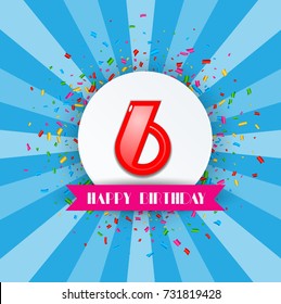 Vector illustration of 6th Anniversary Celebration Design