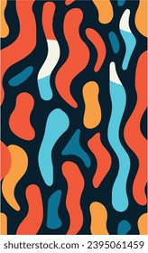 Vector illustration. 70s style desktop backgroun vector version. Colorful Groovy background design concept. Seamless.