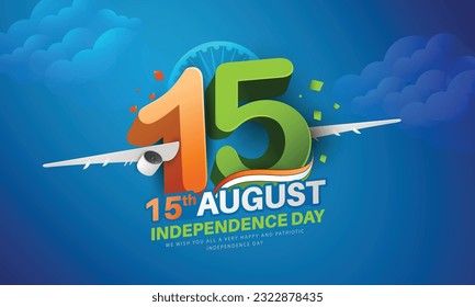 vector illustration of 75th Independence Day of India on 15th August with Tricolor Indian flag design.
-