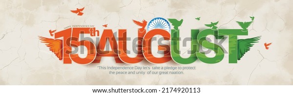 vector
illustration of 75th Independence Day of India on 15th August with
Tricolor Indian flag design and flying
pigeon.

