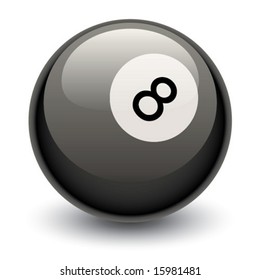 Vector illustration of 8 ball.  Billiards or fortune teller.