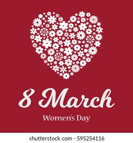 Vector Illustration, 8 of March, Happy Women's Day Greeting Card. 