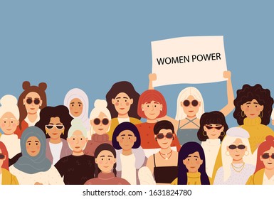 Vector illustration. 8 march, International Women's Day. Feminism concept template design.