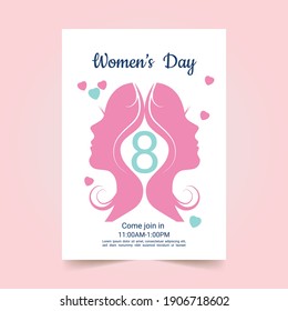 Vektorgrafik. 8. März, Internationaler Frauentag. Glücklicher Frauentag-Flyer.