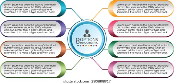 Vector illustration for 8 Tab Infographic
