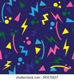 vector illustration of 80s or 90s seamless background
