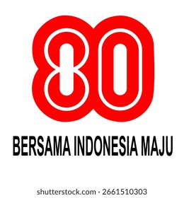 Vector illustration of the 80th Anniversary of the Republic of Indonesia with a modern red number "80" design. 