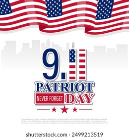 Vector illustration of 9 11 patriot day social media feed template