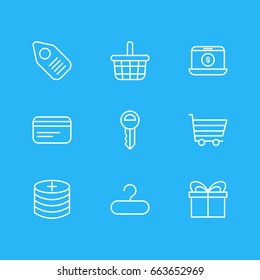 Vector Illustration Of 9 Commerce Icons. Editable Pack Of Box, Plus, Trading And Other Elements.