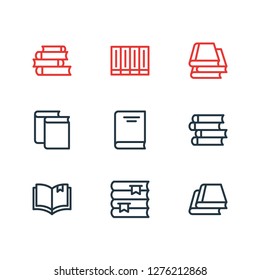Vector illustration of 9 education icons line style. Editable set of read, publish, lecture and other icon elements.