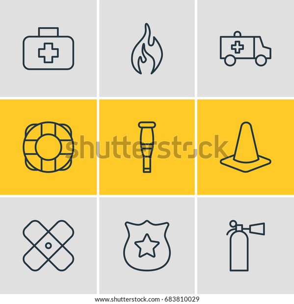 Vector Illustration Of 9 Extra Icons.\
Editable Pack Of Spike, Taper, Burn And Other\
Elements.