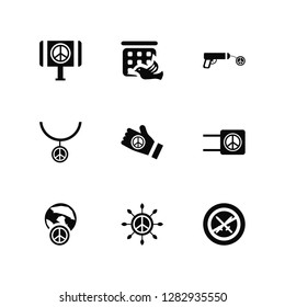 Vector Illustration Of 9 Icons. Editable Pack Peace, Peace