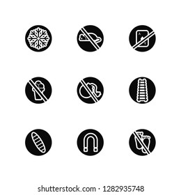 Vector Illustration Of 9 Icons. Editable Pack Frost, No rodents, Surf, Railway, bombs, step, Magnetic field, ice cream, gambling