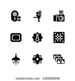 Vector Illustration Of 9 Icons. Editable Pack Photograph, Photographer, Temperatures, Pictures, Photograph