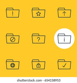 Vector Illustration Of 9  Icons. Editable Pack Of Pinned, Question, Accessible And Other Elements.