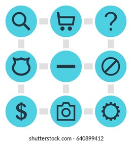 Vector Illustration Of 9 Member Icons. Editable Pack Of Money Making, Help, Minus And Other Elements.