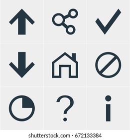 Vector Illustration Of 9 Member Icons. Editable Pack Of Confirm, Publish, Info And Other Elements.