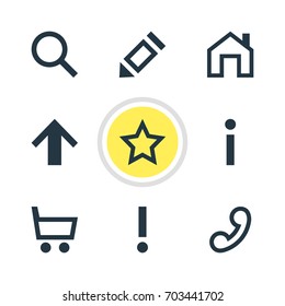 Vector Illustration Of 9 Member Icons. Editable Pack Of Top, Asterisk, Alert And Other Elements.