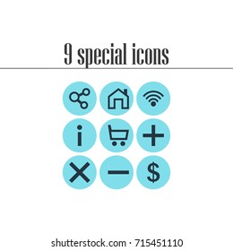 Vector Illustration Of 9 Member Icons. Editable Pack Of Wheelbarrow, Wrong, Money Making And Other Elements.