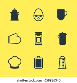 Vector Illustration Of 9 Restaurant Icons. Editable Pack Of Jug, Tea Cup, Tea And Other Elements.