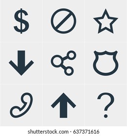 Vector Illustration Of 9 User Icons. Editable Pack Of Money Making, Help, Top And Other Elements.