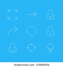 Vector Illustration Of 9 User Icons. Editable Pack Of Screen Capture, Remove User, Approved Profile And Other Elements.