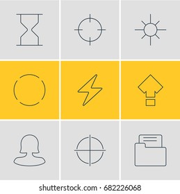 Vector Illustration Of 9 User Icons. Editable Pack Of Repeat, Screen Capture, Female User And Other Elements.