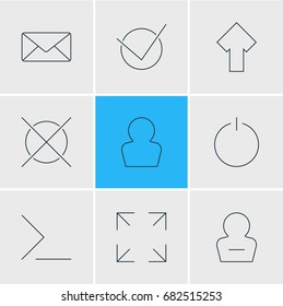 Vector Illustration Of 9 User Icons. Editable Pack Of Avatar, Startup, Yes And Other Elements.