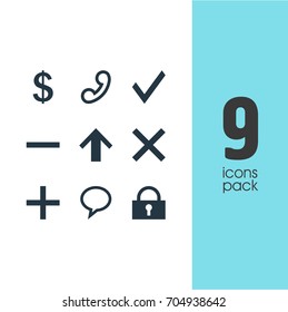 Vector Illustration Of 9 User Icons. Editable Pack Of Money Making, Plus, Wrong And Other Elements.
