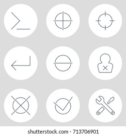 Vector Illustration Of 9 User Icons. Editable Pack Of Remove, Banned Member, Maintenance And Other Elements.