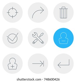 Vector Illustration Of 9 User Icons. Editable Pack Of Screen Capture, Register Account, Yes And Other Elements.