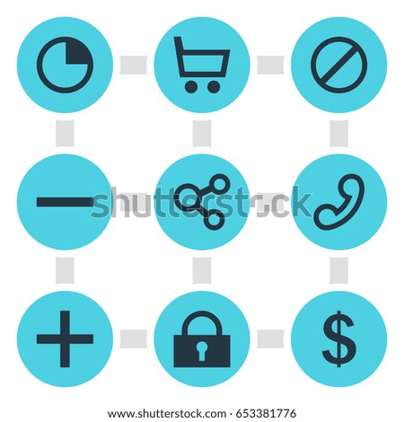 Vector Illustration Of 9 User Icons. Editable Pack Of Minus, Publish, Access Denied And Other Elements.