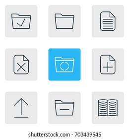 Vector Illustration Of 9 Workplace Icons. Editable Pack Of Loading, Plus, Blank And Other Elements.