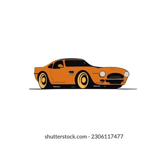 Vector illustration of 90s retro car isolated on white background