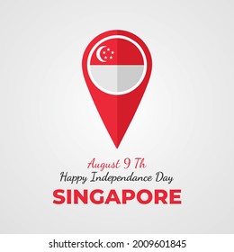 ilustración vectorial de la independencia de Singapur el 9 de agosto. Antecedentes del Día de la Independencia de Singapur. Plantilla de fiesta nacional para afiches, pancartas, invitaciones, volantes, etc.
