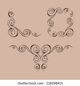 Vector illustration _  Abstract frame _ Design elements _