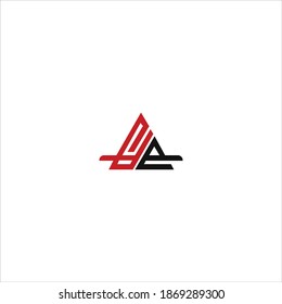 vector illustration of AA logo with triangle line art design isolated icon