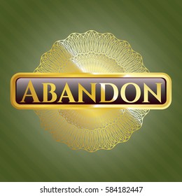 Vector Illustration of Abandon gold emblem or badge
